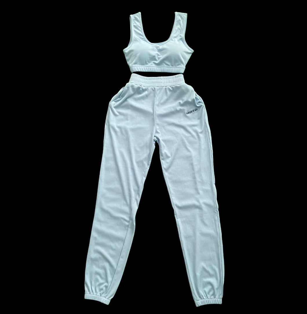 Ribbed Jogger Set - Light Blue